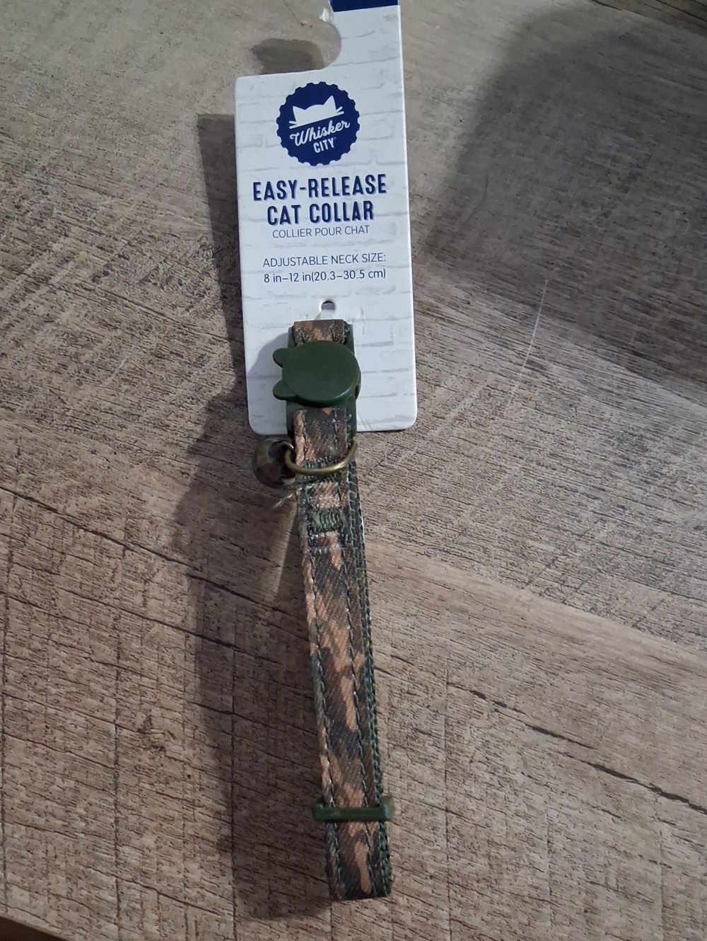 Whisker City Easy-Release Camouflage Cat Collar - Green/Brown